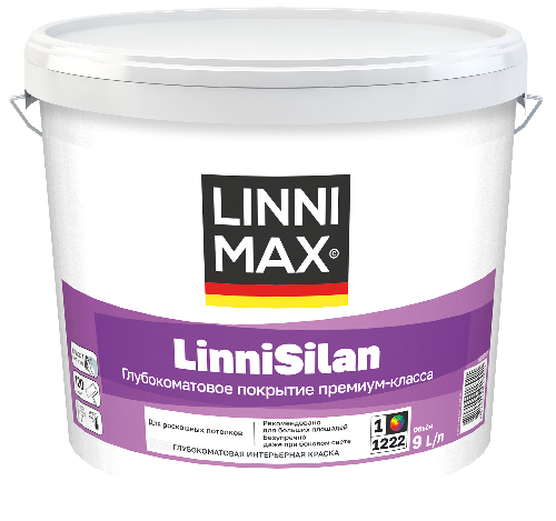 Краска водно-дисперсионная для внутренних работ LINNIMAX LinniSilan / ЛинниСилан База 1, 2,5 л