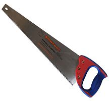 Ножовка по дереву с красно-синей двухкомпонентной ручкой 500 мм, трехугловая заточка – ТСК Дипломат