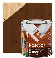 Антисептик FAKTOR декоративный для защиты и тонирования древесины 3 в 1 тик, банка 2,1 кг 