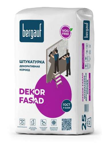 DEKOR FASAD Зима, 25 кг, Декоративная штукатурка "короед", Bergauf