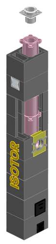 ISOTOR Комплект дымохода с плитой по месту, 7м Ø16см с вент.каналом (плитой по месту)  Schiedel – ТСК Дипломат