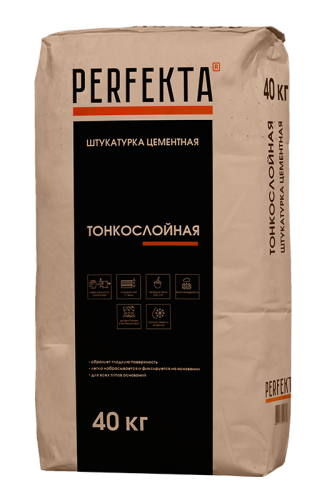 Штукатурка цементная Тонкослойная МН, Perfekta, 40 кг