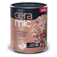 Краска BRITE CERAMIC для кухонь и ванных комнат белая база А, банка 0,9 л