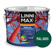 Грунт-эмаль алкидная LINNIMAX Эмаль быстросохнущая по ржавчине шелковисто-матовая RAL 6005 0,75 л