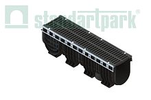 Лоток водоотводный пластиковый PolyMax Drive ЛВ-20.26.30-ПП с РВ щель. ВЧ кл.D (к-т) 0856034, класс D400, комплект, Стандартпарк