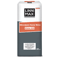 Декоративный штукатурный состав LINNIMAX Mineralputz Master Weiss K20 Winter для применения в условиях пониженных температур / Минералпутц Мастер Вайс К20 Винтер, 25 кг