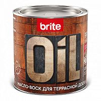 Масло-воск BRITE FLEXX для террасной доски бесцветное, банка 0,75 л