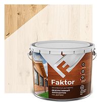 Антисептик FAKTOR декоративный для защиты и тонирования древесины 3 в 1 беленый дуб, барабан 7,6 кг 