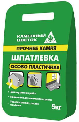 Шпатлёвка выравнивающая финишная белая Каменный цветок, 5кг – ТСК Дипломат