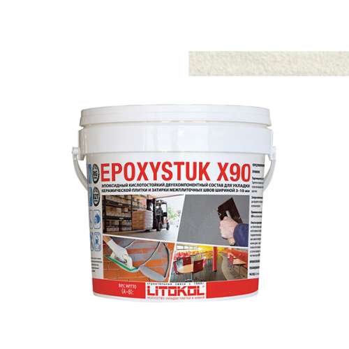 Эпоксидная затирка EPOXYSTUK X90, ведро, 10 кг, Оттенок C.00 Bianco – ТСК Дипломат
