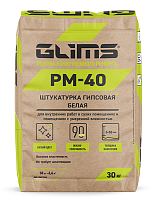 Штукатурка гипсовая машинного и ручного нанесения GLIMS PM-40, 30 кг – ТСК Дипломат