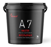 Моющаяся антисептическая акриловая краска для наружных и внутренних работ А 7 Мастер, 1,4 кг, Аквест