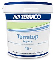Акриловая краска Terraco для внутренних работ премиального уровня с повышенной устойчивостью к загрязнениям TERRATOP База Clear, 15 л ведро