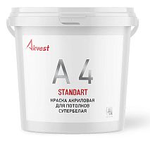 Краска акриловая супербелая для потолков А 4 Стандарт, 45 кг, Аквест