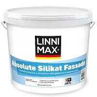 Краска силикатная для наружных работ LINNIMAX Absolute Silikat Fassade / Абсолют Силикат Фасад База 1, 10 л
