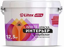 Краска на акриловой основе ULTRA WHITE ИНТЕРЬЕР, Литокс, 12.5 кг – ТСК Дипломат