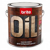 Масло-воск BRITE FLEXX для террасной доски бесцветное, банка 2,5 л