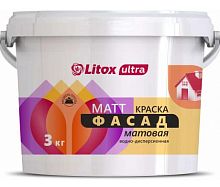 Краска на акриловой основе ULTRA MATT ФАСАД, Литокс, 3 кг – ТСК Дипломат