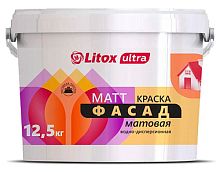 Краска на акриловой основе ULTRA MATT ФАСАД, Литокс, 12.5 кг – ТСК Дипломат