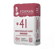Монтажный клей для ГКЛ и ПГП Форман 41 - 25 кг, мешок – ТСК Дипломат