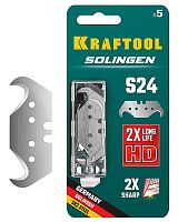 Лезвия PRO Solingen крюковидные 18,7х50х0,5 мм, тип S24, 5 шт/уп., Kraftool