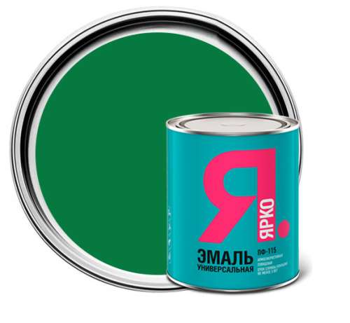 Эмаль ЯРКО ПФ-115 зеленая, банка 0,8 кг