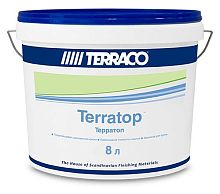 Акриловая краска Terraco  для внутренних работ премиального уровня с повышенной устойчивостью к загрязнениям TERRATOP База Clear, 8 л ведро