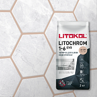 Затирка LITOCHROM 1-6 EVO, Оттенок LE.225 Бежевый, мешок, 2 кг, LITOKOL