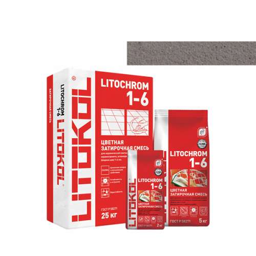 Затирка LITOCHROM 1-6, мешок, 2 кг, Оттенок C.10 Серый, LITOKOL – ТСК Дипломат