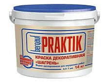 Praktik Краска декоративная водно-дисперсионная для внутренних работ 0,5-1 мм Шагрень, 14 кг, Bergauf