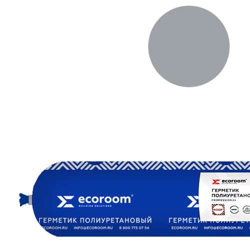 Ecoroom Roof, 600 мл, серый, полиуретановый герметик однокомпонентный, файл-пакет – ТСК Дипломат