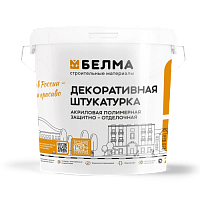 Декоративная штукатурка акриловая Короед (фракция 1,5 мм; 2 мм; 3 мм), БЕЛМА