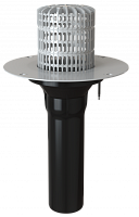 Воронка обогреваемая с корпусом из ПВХ и листвоуловителем VO-PVC 110x450