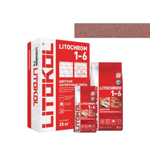 Затирка LITOCHROM 1-6, 2 кг, Оттенок C.90 Красно-коричневый, LITOKOL – ТСК Дипломат