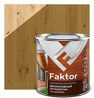 Антисептик FAKTOR декоративный для защиты и тонирования древесины 3 в 1 орех, банка 2,1 кг 