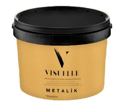 Декоративная краска с металлическим эффектом VISUELLE Metalik Золотая 2,5 кг, Kalekim