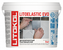 Клей двухкомпонентный для склеивания всех типов облицовочных материалов LITOELASTIC EVO (класс R2T), LITOKOL, 10 кг – ТСК Дипломат