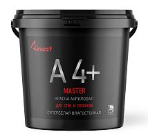 Краска акриловая супербелая для стен и потолков А 4+ Мастер, 1,4 кг, Аквест