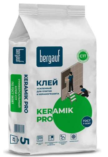 KERAMIK PRO, 5 кг, Смесь сухая клеевая С1 Т, Bergauf