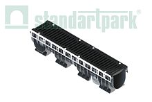 Лоток водоотводный пластиковый PolyMax Drive ЛВ-15.21.20-ПП c РВ щель. ВЧ кл.D (к-т) 0824004, класс D400, комплект, Стандартпарк