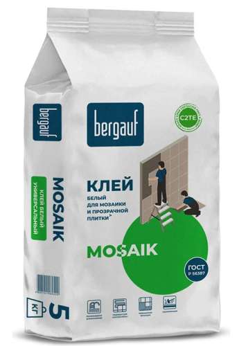 MOSAIK, 5 кг, Смесь сухая клеевая С2 ТЕ, Bergauf