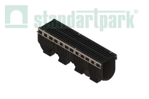 Лоток водоотводный пластиковый PolyMax Drive ЛВ-20.26.20 -ПП с РВ щель ВЧ кл. C (к-т) 085471333-М, класс С250, комплект, Стандартпарк