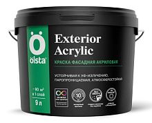 Акриловая фасадная краска Olsta Exterior ACRYLIC, база С, 9 л