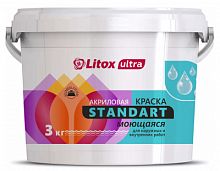 Краска на акриловой основе ULTRA STANDART, Литокс, 3 кг – ТСК Дипломат