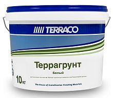 Проникающая пигментированная грунтовка Terraco TERRAGRUNT WHITE/COLORED для наружного и внутреннего использования с выраженными антищелочными свойствами, 10 кг, канистра – ТСК Дипломат