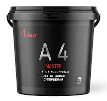 Краска акриловая супербелая для потолков А 4 Мастер, 45 кг, Аквест