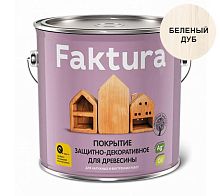 Покрытие FAKTURA защитно-декоративное для древесины беленый дуб, ведро 2,5 л