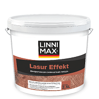 Декоративное лессирующее покрытие для наружных и внутренних работ LINNIMAX Lasur Effekt matt / Лазурь эффект матт, 2,5 л