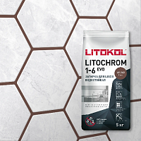 Затирка LITOCHROM 1-6 EVO, Оттенок LE.240 Венге, мешок, 5 кг, LITOKOL
