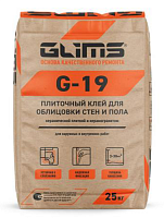 GLIMS G-19 Плиточный клей  C1 T для облицовки стен и пола, 25 кг – ТСК Дипломат